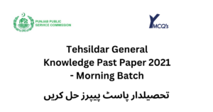 Attempt past papers MCQs from Tehsildar paper 2021 morning batch