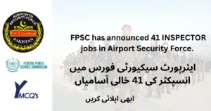 41 Inspector ASF (Airport Security Force) vacancies announced.